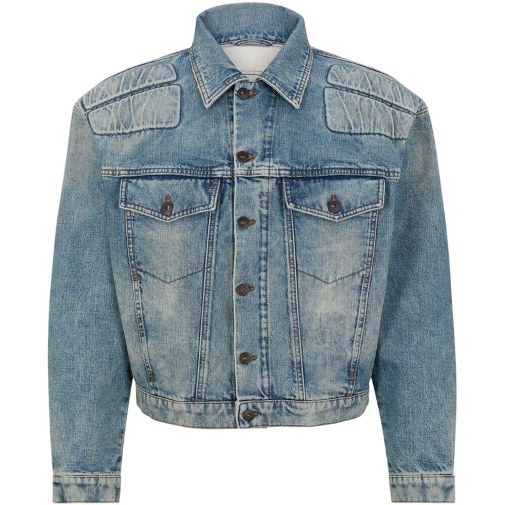 Boss Mens Little Rock Chest Pocket Denim Jacket / Turquoise/Aqua